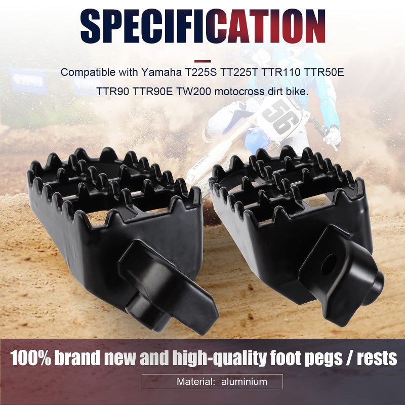 QAZAKY Black Aluminium Foot Pegs Rest Footrest Footpegs XR50 XR50R XR70 XR70R XR80R XR100R CRF50 CRF50F CRF70 CRF70F CRF80 CRF80F CRF100F KLX110 50cc 70cc 90cc 110cc 125cc Dirt Bike TaoTao Jonway - Image 5